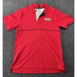 VTG Nebraska Huskers Red Oak Polo Shirt M Red Black Embroidered Logo 90s